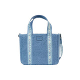 Magic Tour Club LoungeFly Stitch tote tas van blauwe sherpa stof met Ohana tekst op de hengsels