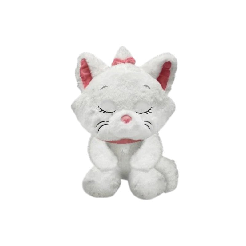 Magic Tour Club Marie verzwaringsknuffel, een witte pluche kat van 1,5 kg met roze accenten voor rust en ontspanning.
